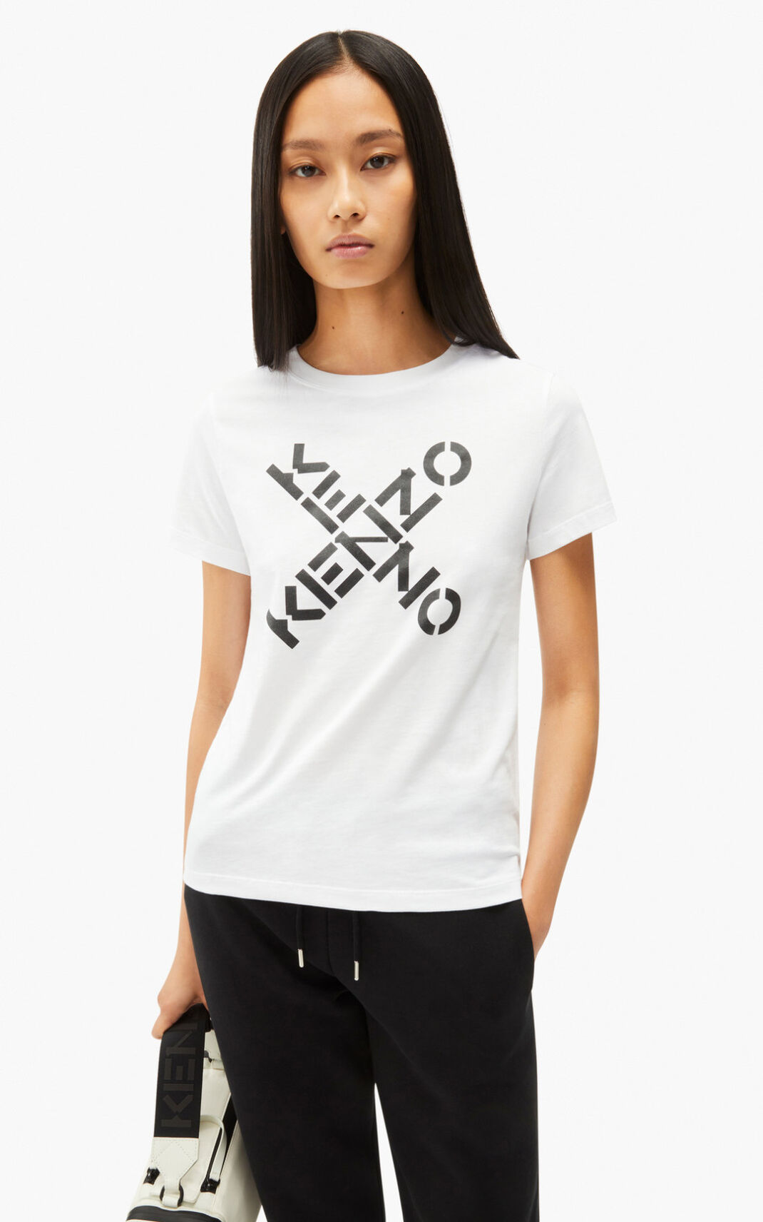 T Shirt Kenzo Sport Big X Femme Blanche | DTWV-24083